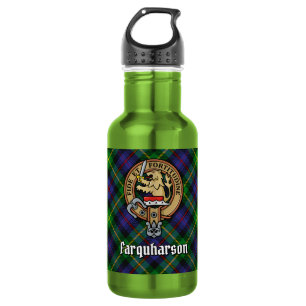 Garrafa Clan Farquharson Crest sobre Tartan
