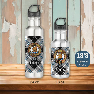 Garrafa Clan Forbes Crest sobre o vestido Tartan