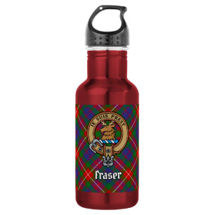 Garrafa Clan Fraser do Lovat Crest sobre Tartan