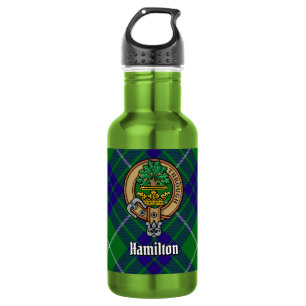 Garrafa Clan Hamilton Crest sobre caçar Tartan