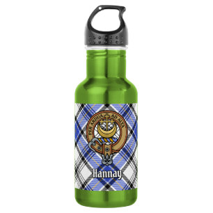 Garrafa Clan Hannay Crest sobre Tartan