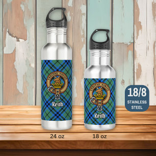 Garrafa Clan Keith Crest sobre Tartan