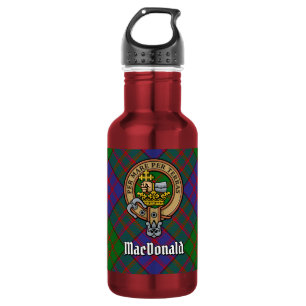 Garrafa Clan MacDonald Crest sobre Tartan