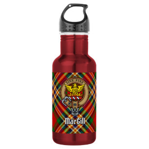 Garrafa Clan MacGill Crest sobre Tartan