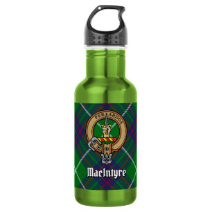 Garrafa Clan MacIntyre Crest sobre Tartan