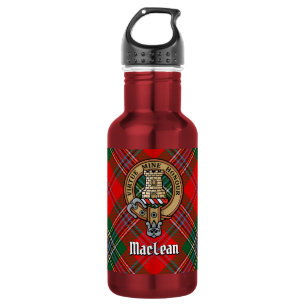 Garrafa Clan MacLean Crest sobre Tartan