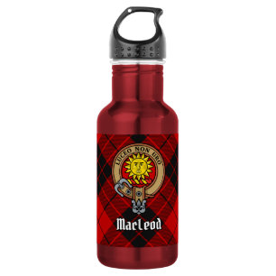 Garrafa Clan MacLeod de Raasay Crest sobre Tartan