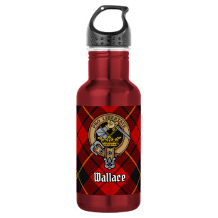 Garrafa Clan Wallace Crest sobre Tartan