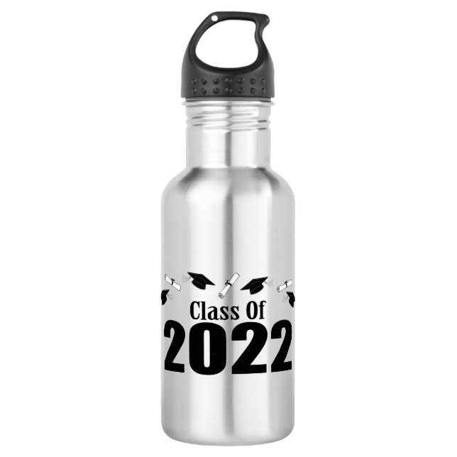 Garrafa Classe De Bonés E Diplomas De 2022 (Preto) (Frente)