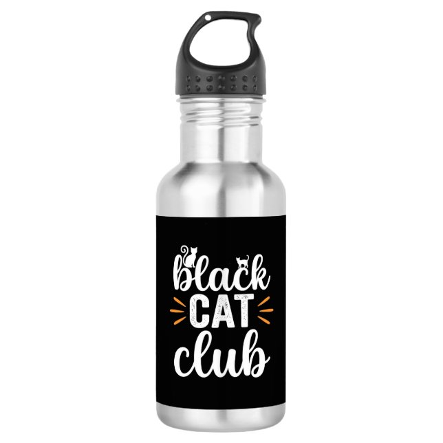 Garrafa Clube do Gato Preto Design de Halloween (Frente)