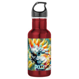 Garrafa Cockatoo Bird Yellow Poppies Personalized