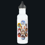 Garrafa Colagem de Fotografias Múltiplas Simples Personali<br><div class="desc">Colagem de Fotografias Múltiplas Nome Personalizado Moderno Simples Hexagon O Frasco de Água de Aço Padrão apresenta uma colagem fotográfica das suas fotografias favoritas em forma de hexágono. Personalizado com seu nome. Perfeito para o aniversário, Natal, Dia de as mães, Dia de os pais, Avós, irmão, irmã, melhor amigo e...</div>