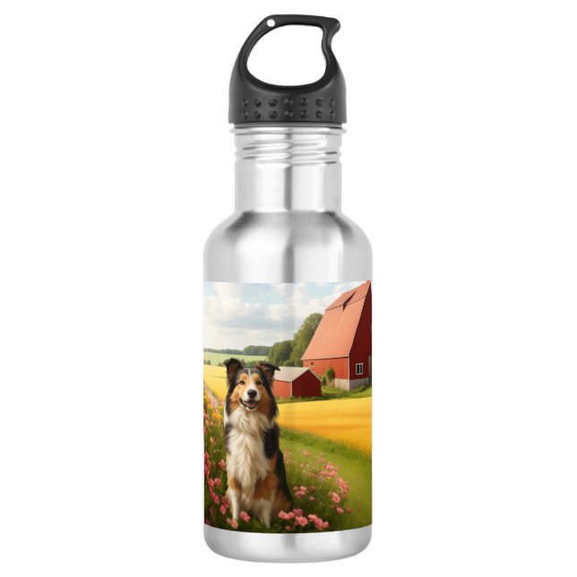 Garrafa Collie Standard na Fazenda (Frente)