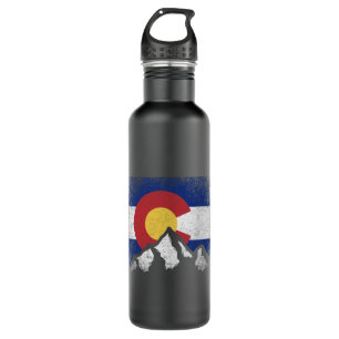 Garrafa Colorado Flag Mountain Ski Winter Gift Hiker Hikin