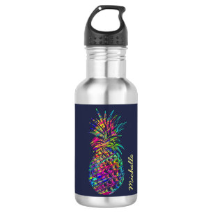 Garrafa Colorida Trendy Tropical Pineapple Personalizada