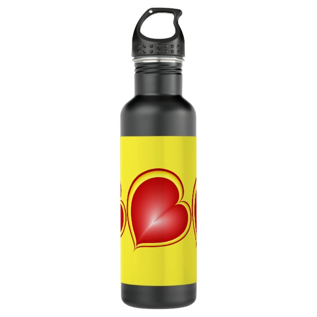 Garrafa Com muito amor Arte Amarelo Vermelho Amarelo (Frente)