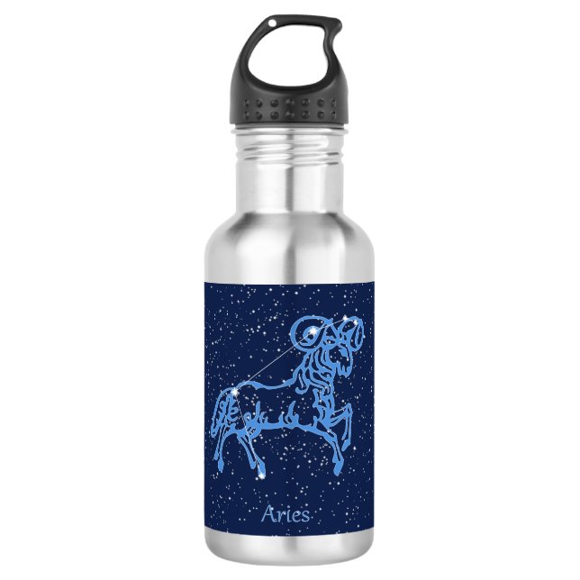 Garrafa Constelação de Aries e Sinal de Zodíaco com Estrel (Frente)
