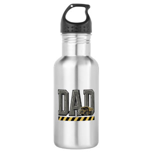 Garrafa Construção Papai Camiseta Desenho de Gravura Vinta