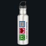 Garrafa Contabilidade do amor da paz<br><div class="desc">Contabilidade do amor da paz. Um presente bonito do contador para CPA que trabalhe em um escritório durante a estação do imposto que caracteriza um sinal de paz,  um coração,  e uma calculadora legal.</div>