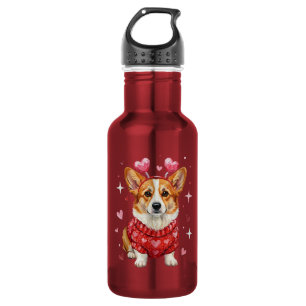 Garrafa Coração de Corgi Fofo do Dia dos Namorados