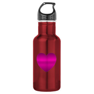 Garrafa Coração Rosa Brilhante