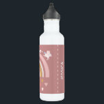 Garrafa Corações Arco-Íris acreditam em Unicórnios Persona<br><div class="desc">Arco-íris moderno e arte cordial com unicórnio rolando sobre o arco-íris com a frase "Eu acredito" acima.</div>