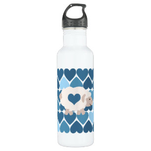 Garrafa Corações Azuis e Lambe