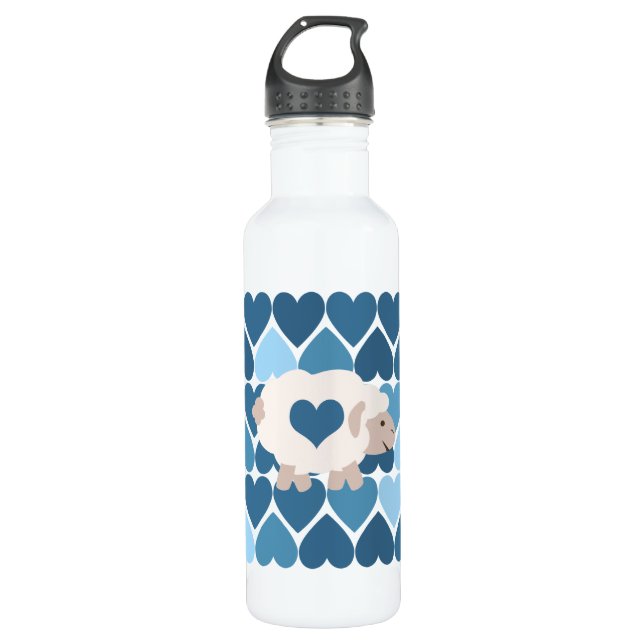 Garrafa Corações Azuis e Lambe (Frente)