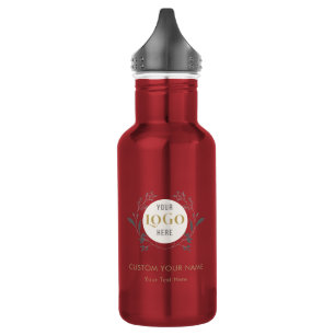 Garrafa Coroa Floral Elegante Modelo de Logotipo Personali