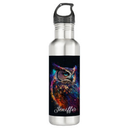 Garrafa Coruja Espacial Colorida