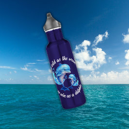 Garrafa Cotação dos golfinhos de aquarela |