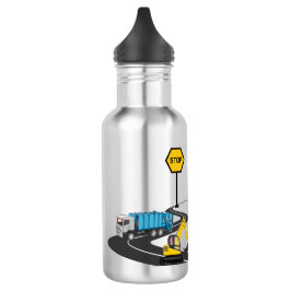 Garrafa Criança de caminhão de construção voltou para a ág