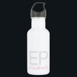 Garrafa Crianças modernas cor de rosa brancas personalizad<br><div class="desc">Uma garrafa de água de aço inoxidável simples, profissional e subestimada personalizada, rosa-pequena, branca e cinza, com um monograma personalizado simples para crianças com duas letras iniciais, e o nome que você pode editar para quaisquer fontes ou cores para criar sua própria garrafa de água de metal elegante e sofisticada...</div>