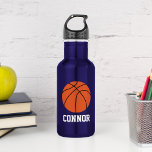 Garrafa Crianças Personalizadas de Basquete<br><div class="desc">Design personalizado para seus pequenos atletas e fãs esportivos.</div>