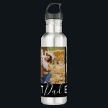 Garrafa Crie seu próprio melhor Pai na Colagem de Fotos de<br><div class="desc">Personalize esta garrafa de água de colagem de fotos moderna e moderna para o presente perfeito de dia de os pais com o ousado impressão-MELHOR PAI de tipografia de NUNCA.</div>