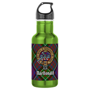 Garrafa Crista do Clã MacDonald de Clanranald sobre Tartan