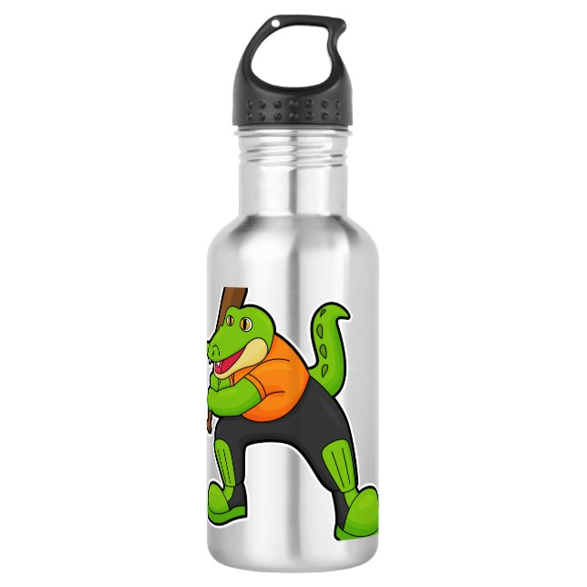 Garrafa Crocodilo no Cricket com morcego de Cricket (Frente)