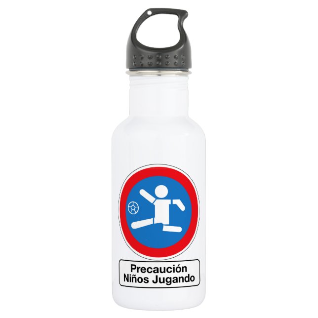 Garrafa Cuidado que joga crianças, sinal de tráfego, (Frente)