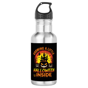 Garrafa Cultivando um Pequeno Halloween Dentro de uma Abób