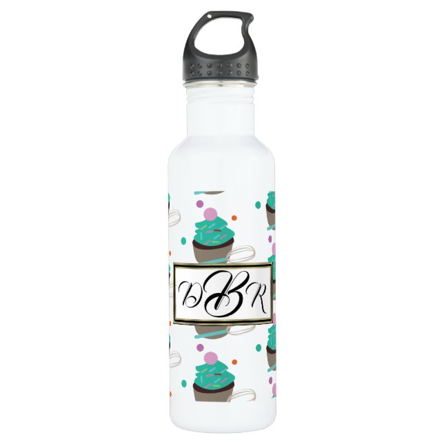 Garrafa Cupcake com o Whisk Baker Monograma (Frente)