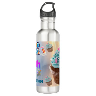 Garrafa Custom Cupcake Back to School Water Bottles