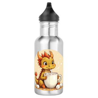 Garrafa Cute Baby Dragon Hot Chocolate Kids Kawaii Cozy De
