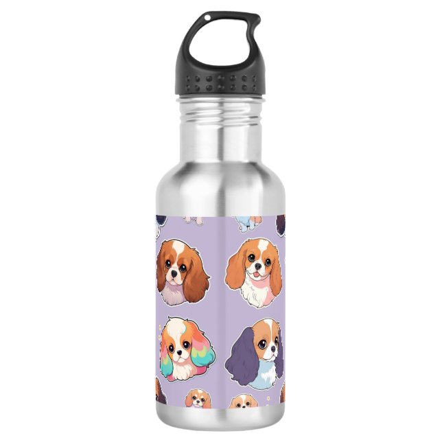 Garrafa Cute Cavalier King Charles Pastel Pattern (Frente)