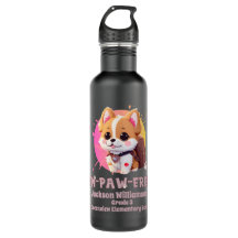 Cute Chibi Kawaii Corgi Nome Ano escolar no verso