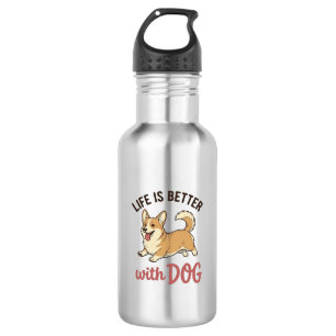 Garrafa Cute Corgi Dog Life É Melhor Com Dog Design_1