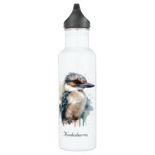 Garrafa Cute Kookaburra em uma filial, personalizado