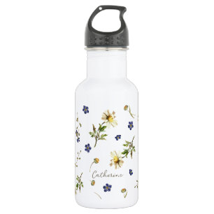 Garrafa Cute Modern Vintage Wildflower Name