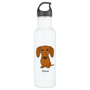 Garrafa Dachshund bonito com texto feito sob encomenda
