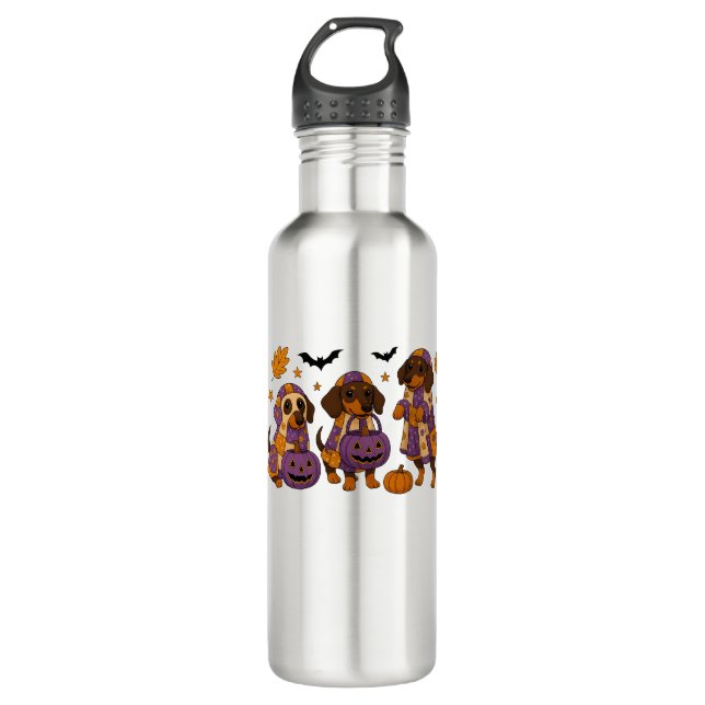 Garrafa Dachshund Dog Ghost Halloween (Frente)