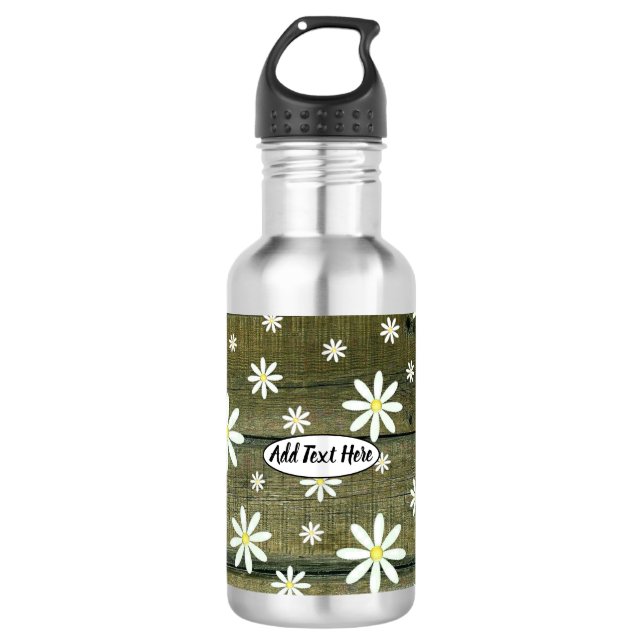 Garrafa Daisies Rustic Barn Conselho Daisy Flower (Frente)